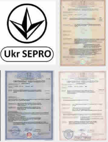 Ukrsepro Certificate of conformity.