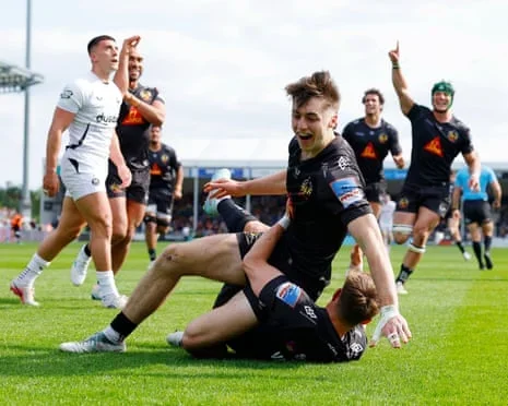 Campbell Ridl scores a try for Exeter